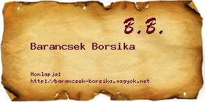 Barancsek Borsika névjegykártya